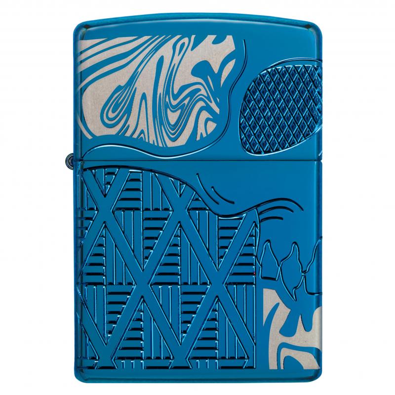 Zippo Armor® Polish Blue Skull Design