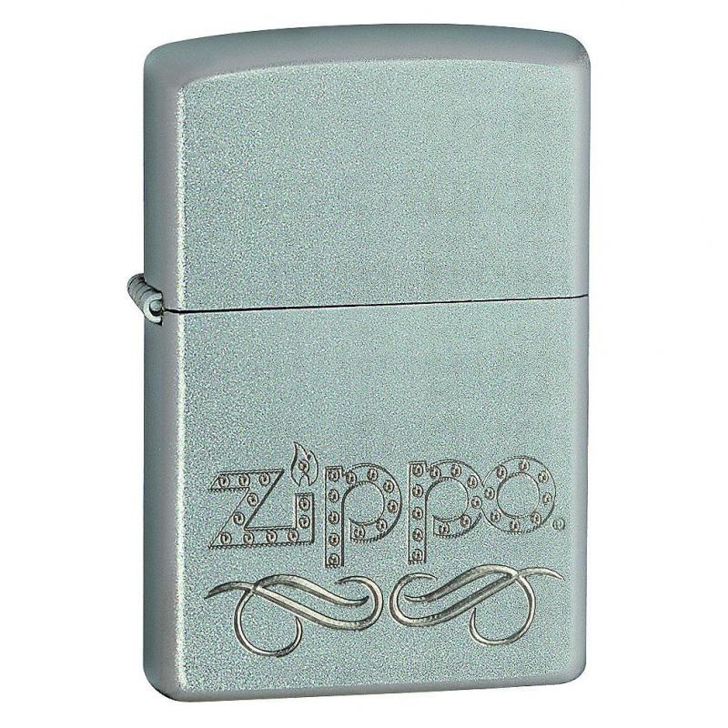 Zippo Scroll Satin Chrome Lighter
