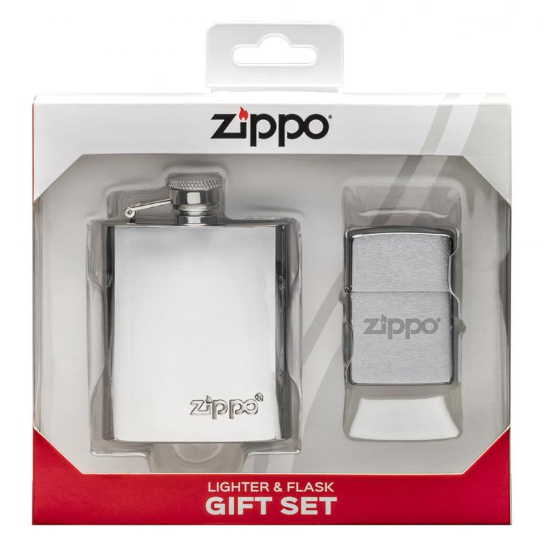 Zippo Lighter + Flask Gift Set