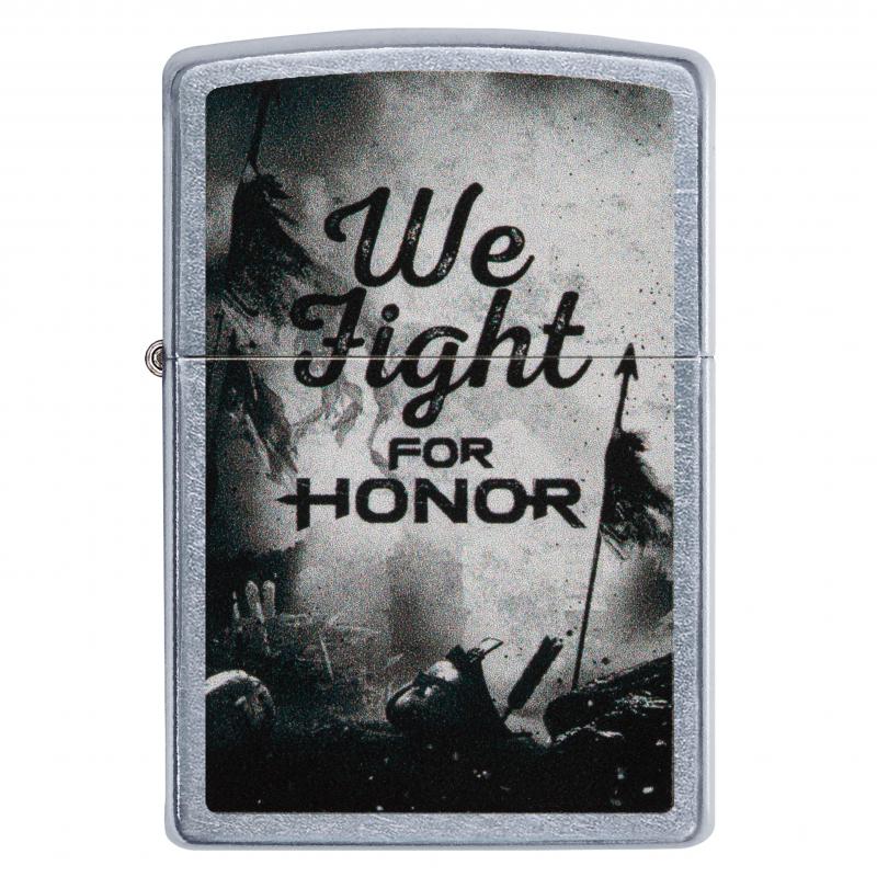 Zippo We Fight For Honor Street Chrome