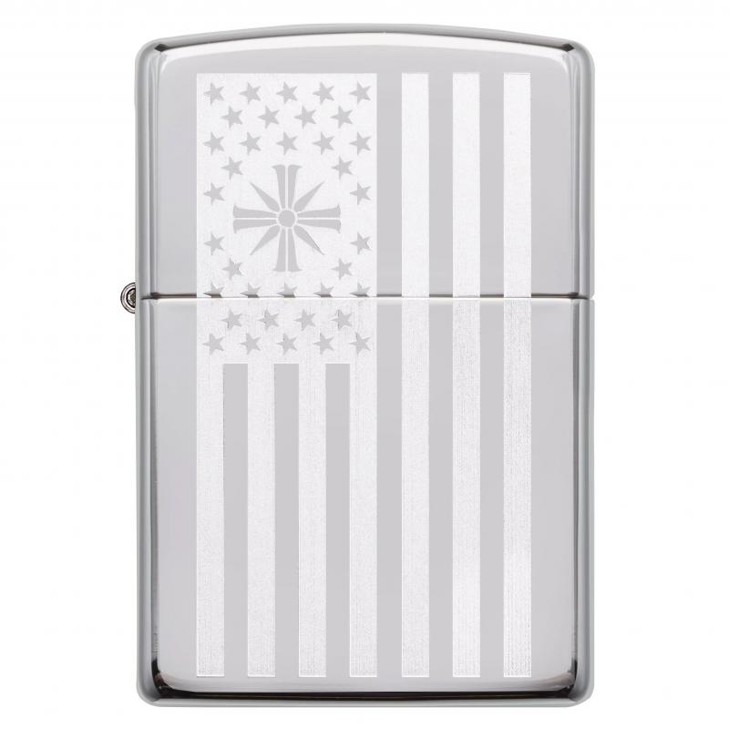 Zippo High Polish Chrome Lustre Etch
