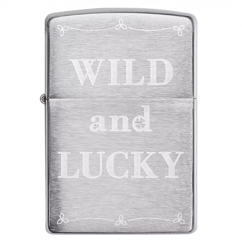 Zippo Wild And Lucky Brushed Chrome