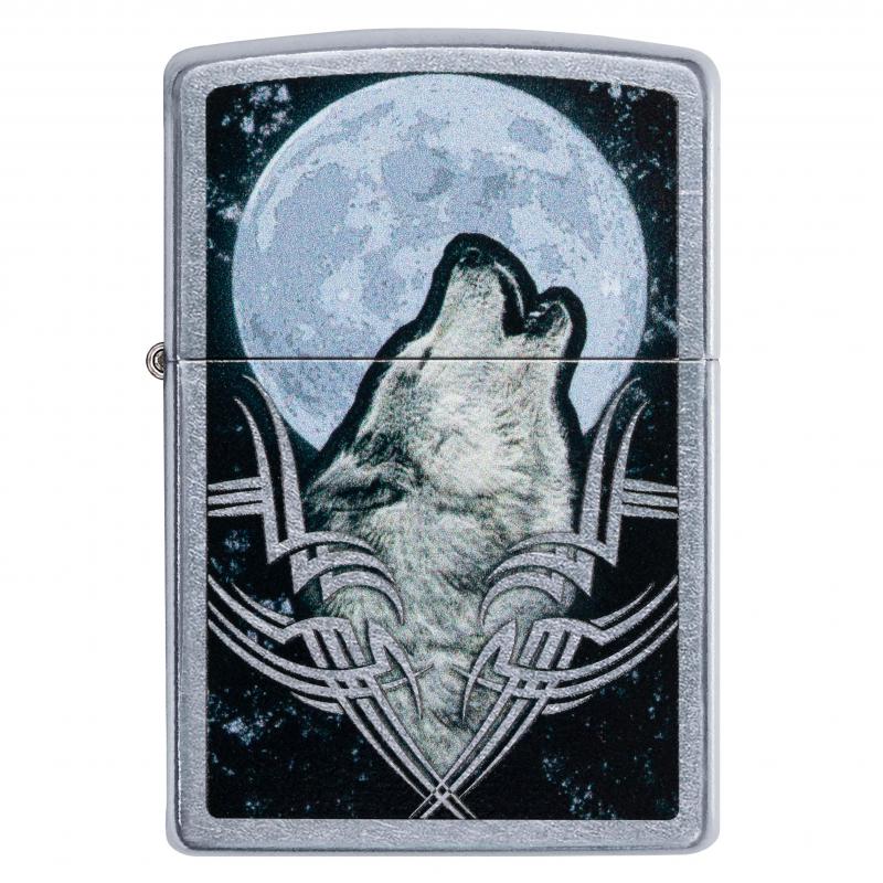Zippo Lighter Howling Wolf Street Chrome