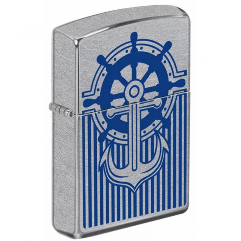 Zippo Ships Wheel And Anchor St Chrome