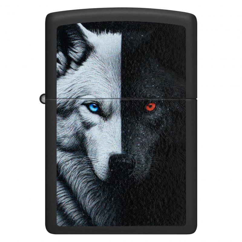 Zippo Two Wolves | Black Matte