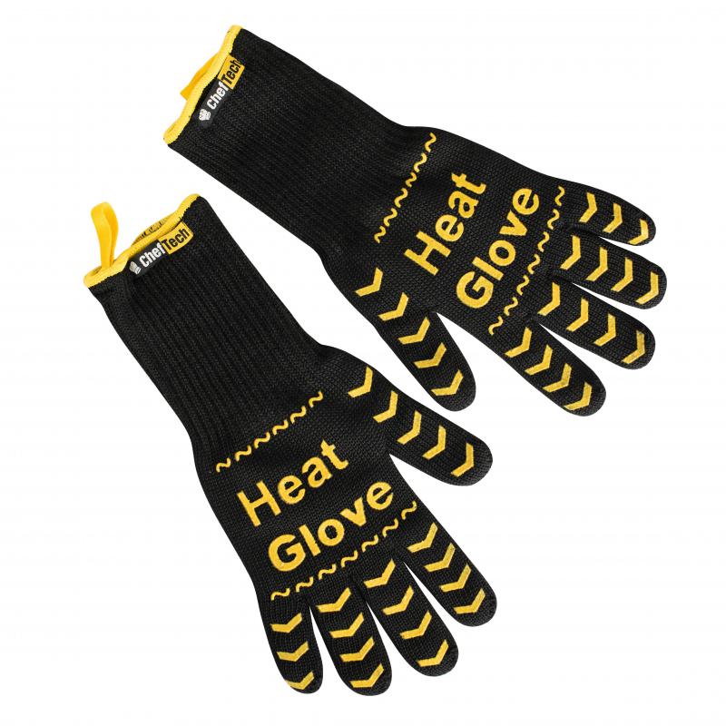 Cheftech Heat Resistance Glove 2 Piece Set | Black and Yellow 