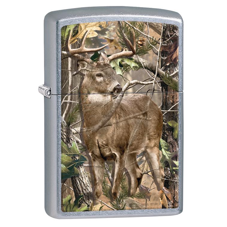 Zippo Real Tree APG Street Chrome Deer Lighter