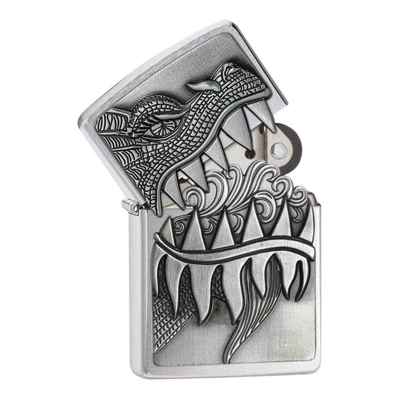 Zippo Dragon Surprise Lighter Brushed Chrome