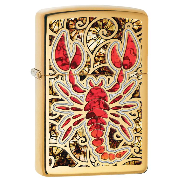 Zippo Lobster On Brass Lighter