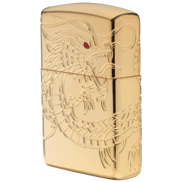 Zippo Red Eye Dragon Gold Plated Lighter
