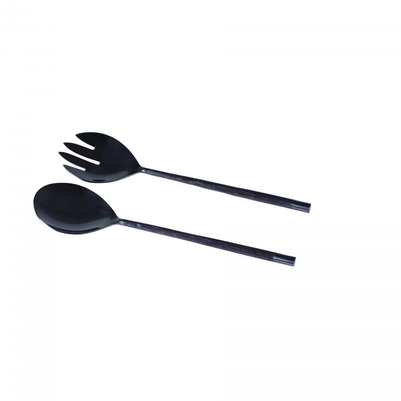 Wilkie Brothers 2 Piece Salad Serving Set Black
