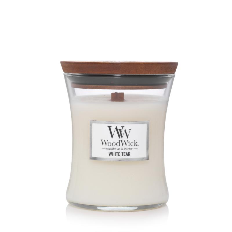 Splosh WoodWick White Teak Medium Scented Candle