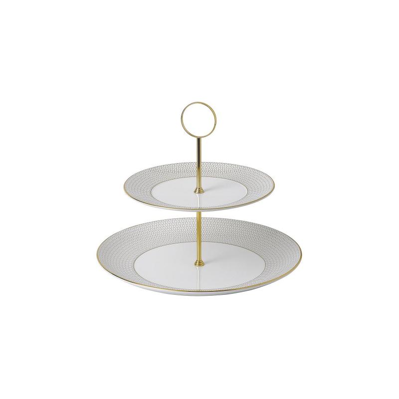 Wedgwood Gio Gold Cake Stand | 2 Tier