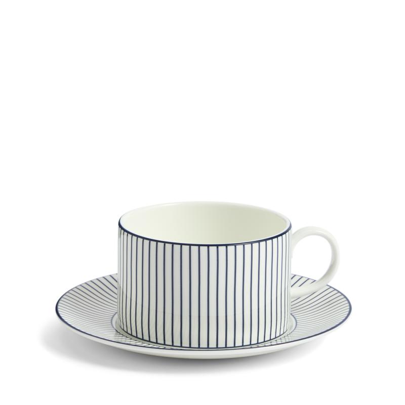 Wedgwood Gio Pinstripe White Teacup & Saucer