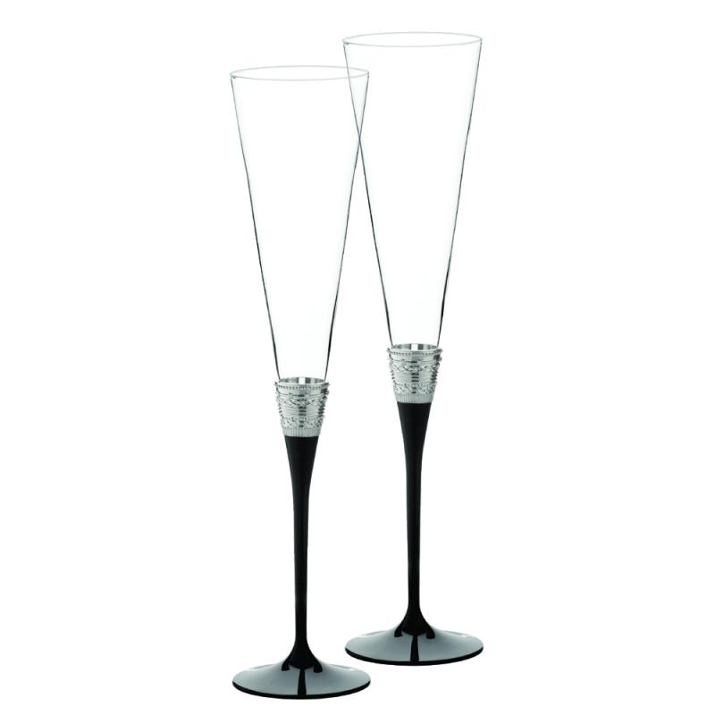 Wedgwood Vera Wang With Love Noir Toasting Flute Pair
