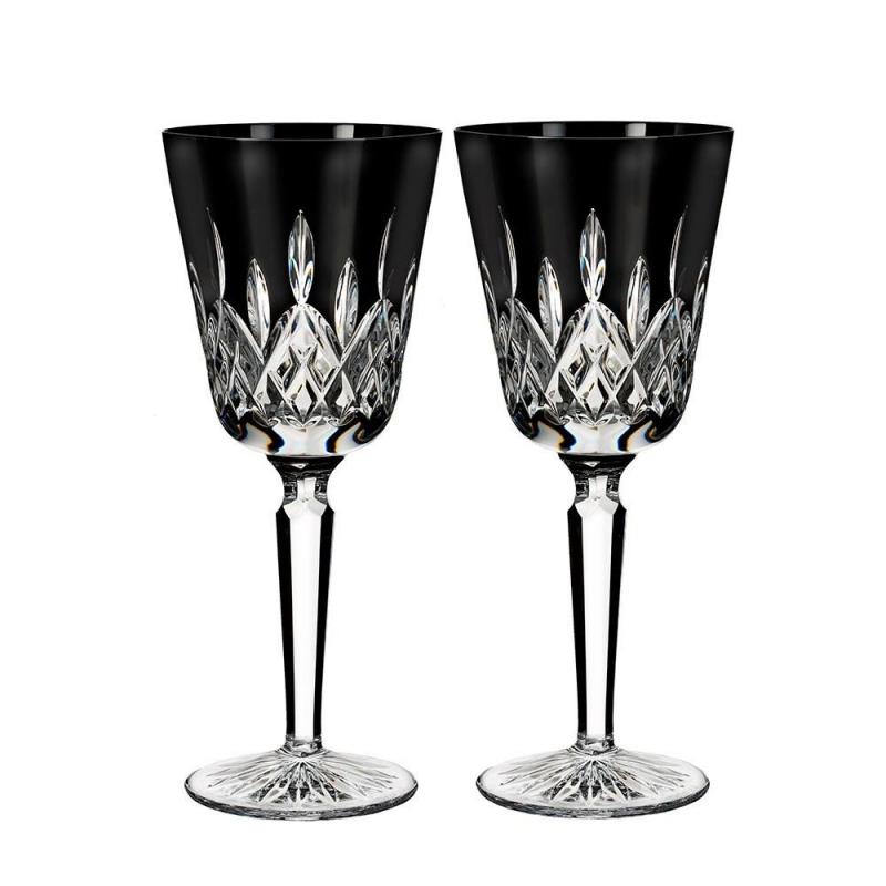 Waterford Lismore Black Goblet Pair