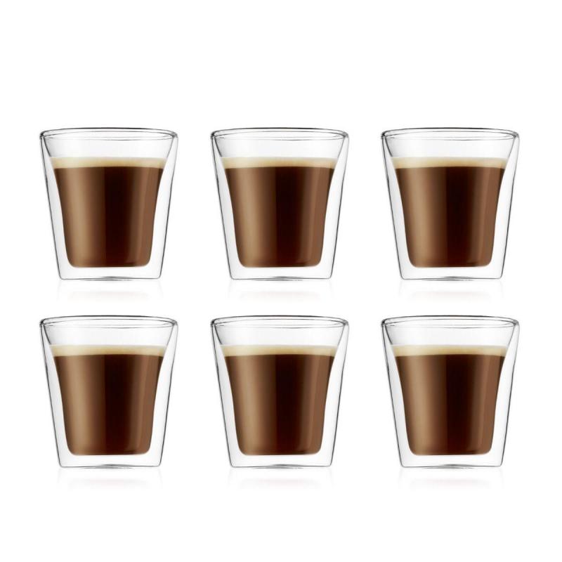 Bodum Canteen Double Wall Glass Small 100ml | Set of 6