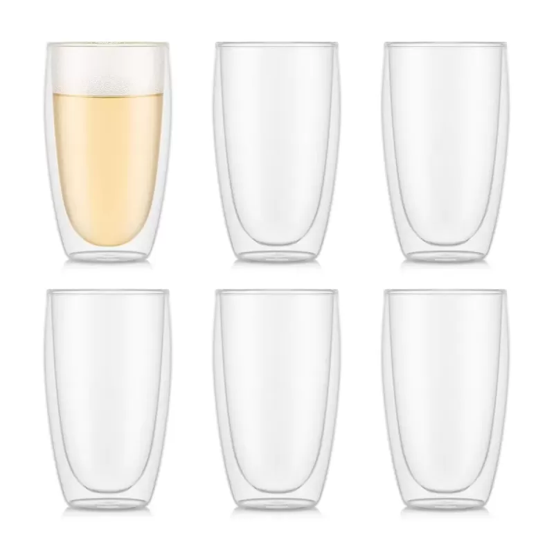 Bodum Pavina Double Wall Glass Large 450ml | Set of 6