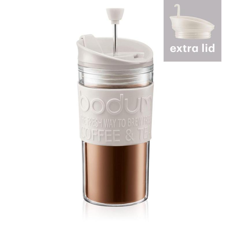 Bodum Travel Press Set Coffee Maker with Extra Lid White | 350ml