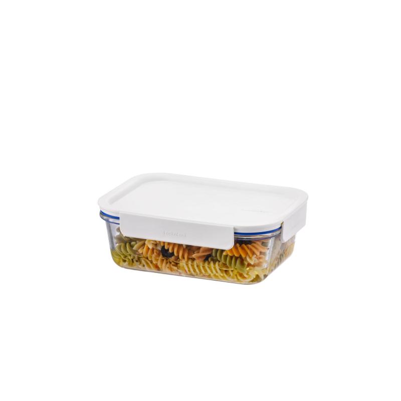 Lock & Lock Clear Glass Rectangle Container White | 1L