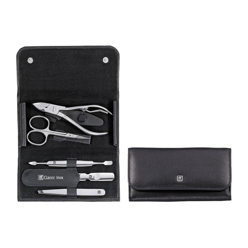 Zwilling Classic Inox Manicure Set Snap Fastener Case Leather 5pcs