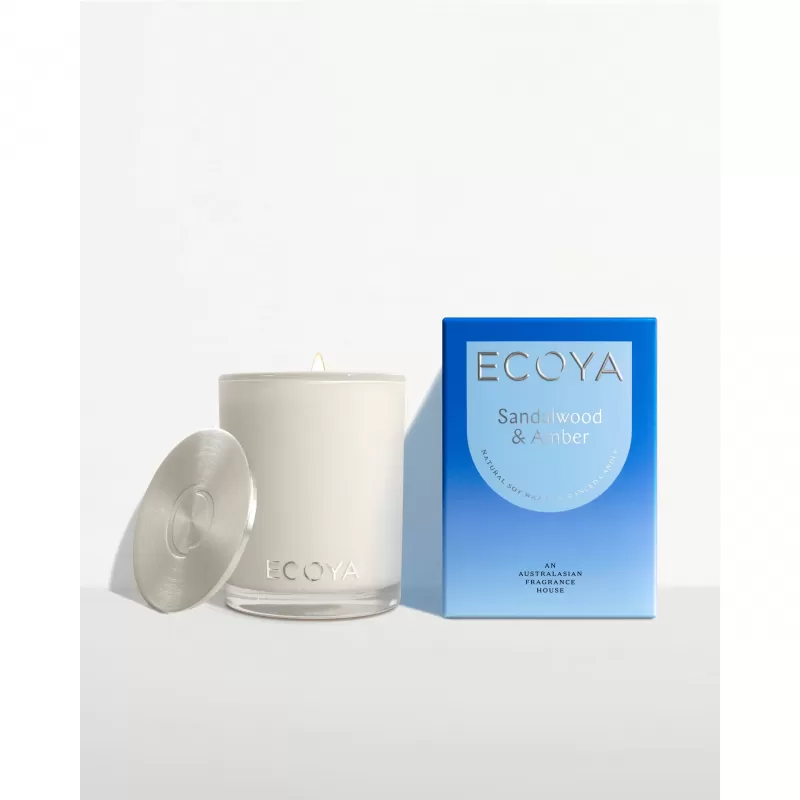 Ecoya Madison Candle 400g | Sandalwood & Amber
