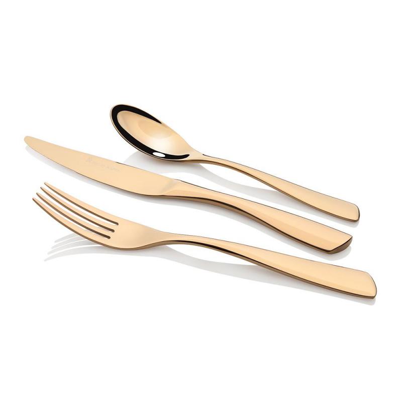 Stanley Rogers Soho Gold Cutlery Set | Casual Setting for 6 | 24 Pieces