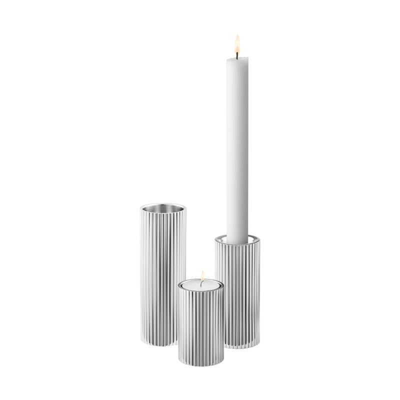 Georg Jensen Bernadotte Tealight/Taper Candle Holder S/M/L | 3 Piece