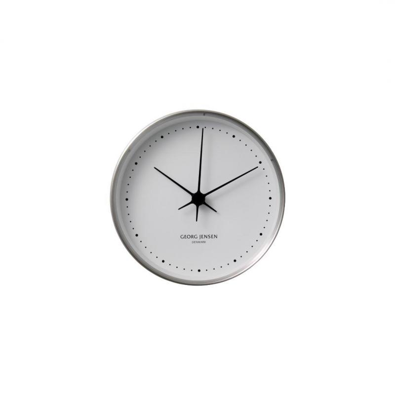 Georg Jensen Koppel Wall Clock 10cm with White Dial | Stainless Steel