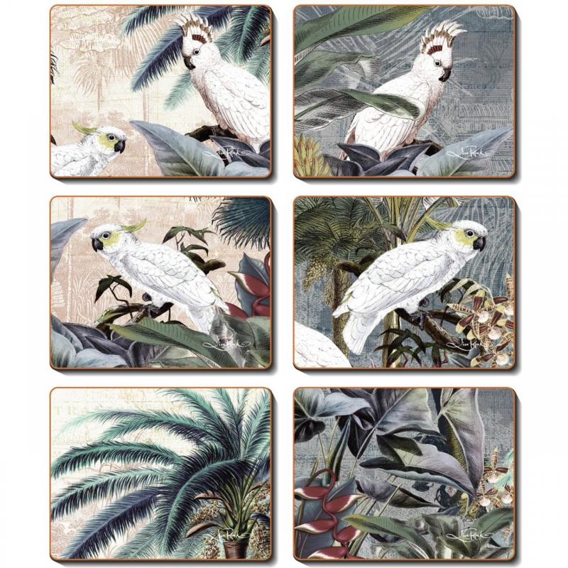 Cinnamon Utopia Birds Coasters Set | 6 Piece