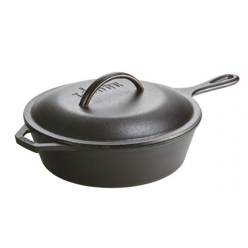 Lodge Cast Iron Covered Deep Skillet | 3.2 Quart