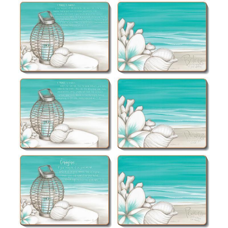 Cinnamon Beach Lantern Cork Backed Placemats | Set of 6pcs 