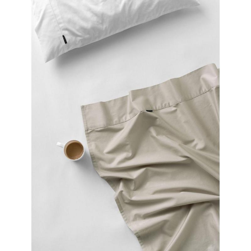 Linen House Augusta 500TC Cotton Sateen Split King Sheet Set | King | Taupe