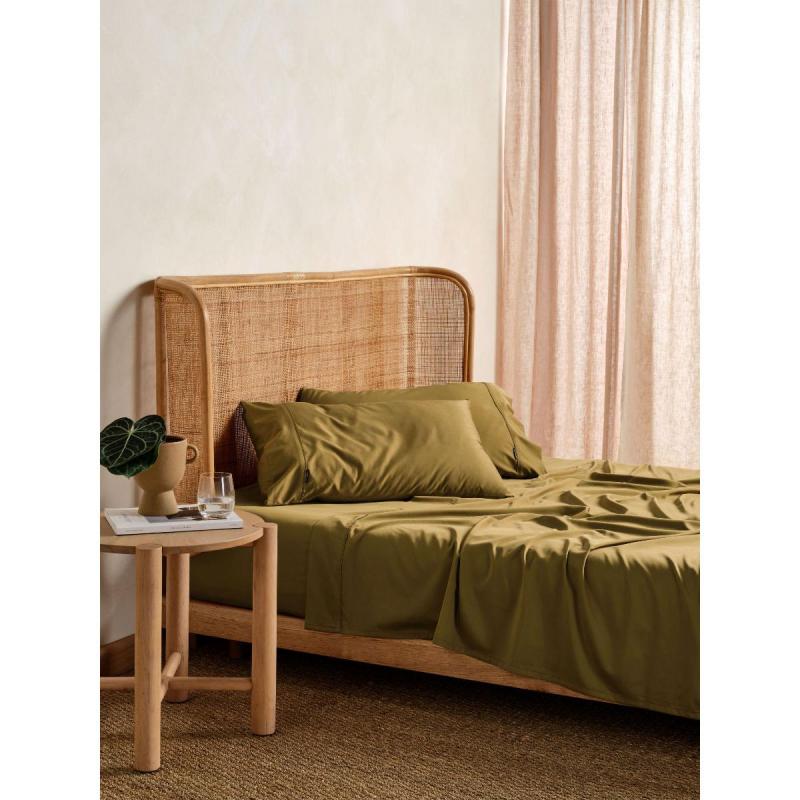Linen House Nara Bamboo Cotton 400TC Sheet Set | Queen | Bronze