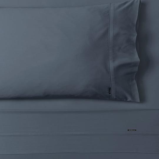 Linen House Nara Bamboo Cotton 400TC Sheet Set | Super King | Bluestone