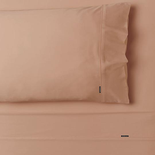 Linen House Nara Bamboo Cotton 400TC Sheet Set | Double | Clay