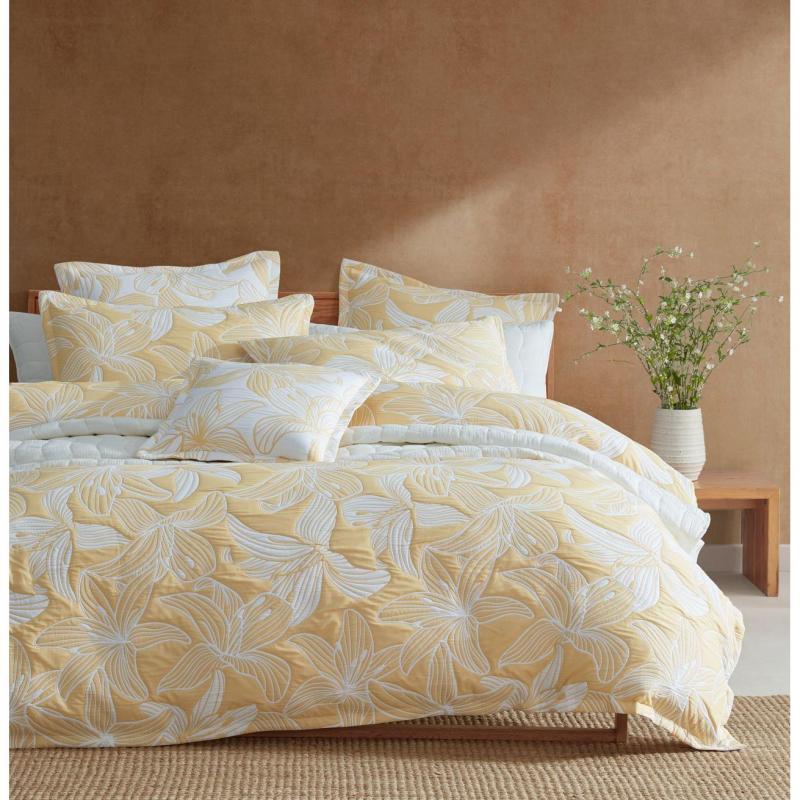 Platinum Grace Mustard Quilt Cover Set | Queen Bed