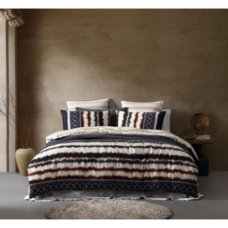 Logan & Mason Kabelo Black Quilt Cover Set | Super King Bed
