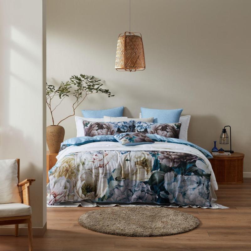 Logan & Mason Maybelle Blue Quilt Cover Set | Queen Bed