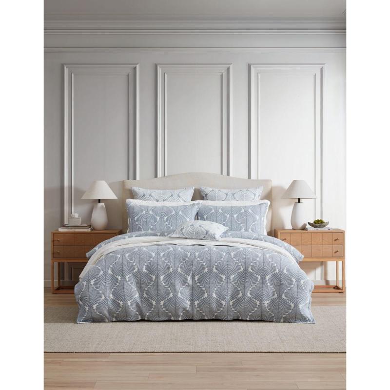 Private Collection Monsera Chambray Quilt Cover Set | Queen Bed