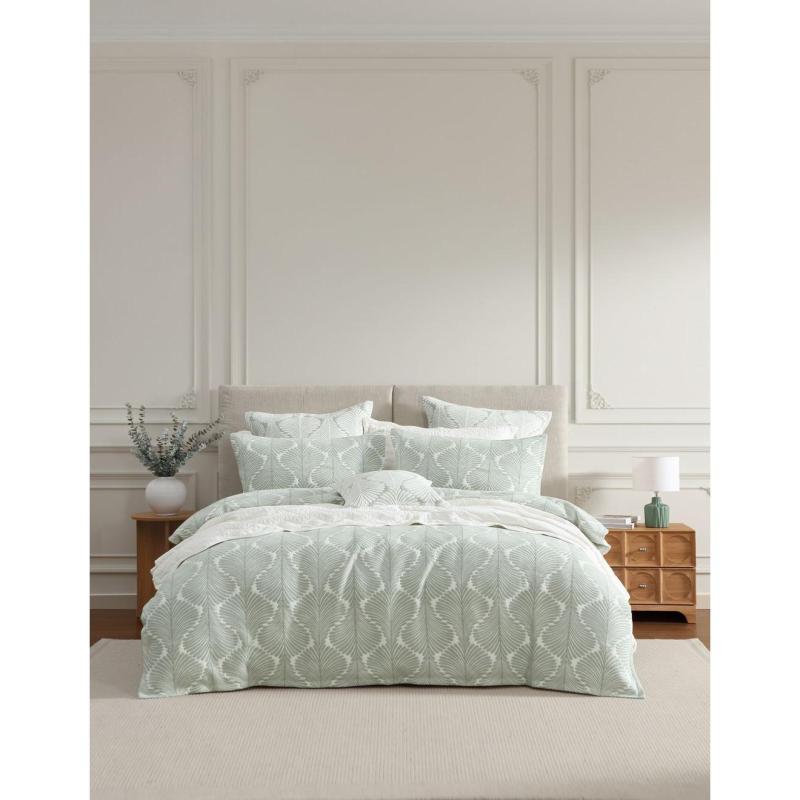 Private Collection Monsera Sage Quilt Cover Set | King Bed