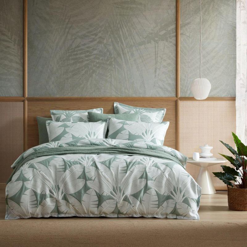 Platinum Lagos Sage Quilt Cover Set | Super King Bed