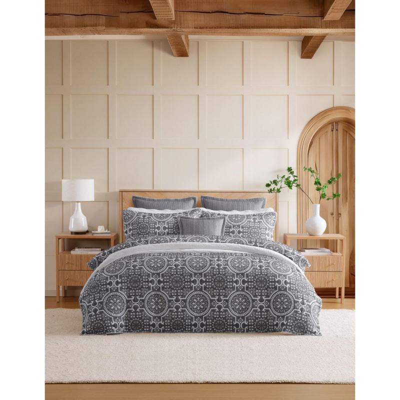 Private Collection Mayfair Charcoal Quilt Cover Set | Super King Bed