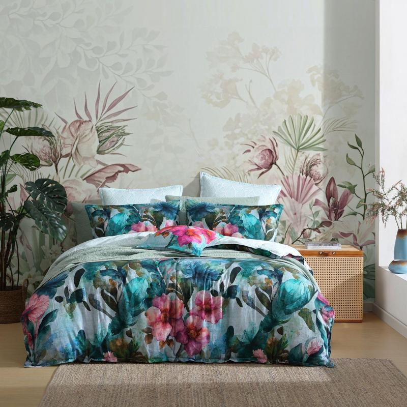 Logan & Mason Valentine Teal Quilt Cover Set | Super King Bed