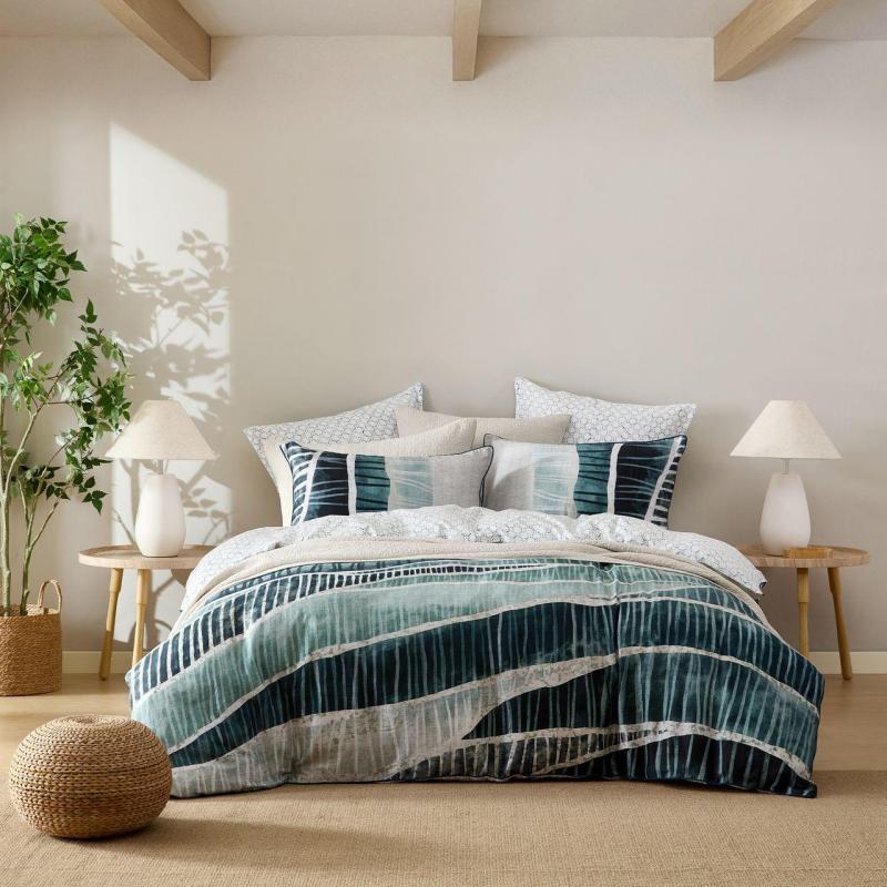 Logan & Mason SeaHaven Teal Quilt Cover Set | Queen Bed