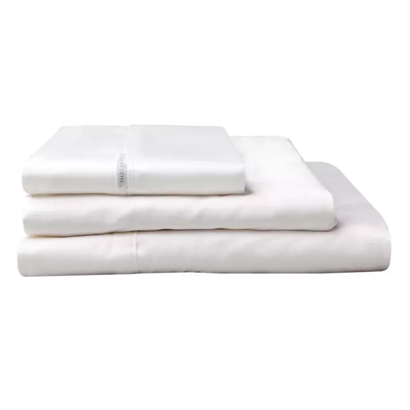 Logan & Mason 300TC Cotton Percale Fitted Sheet White | Long Single Bed