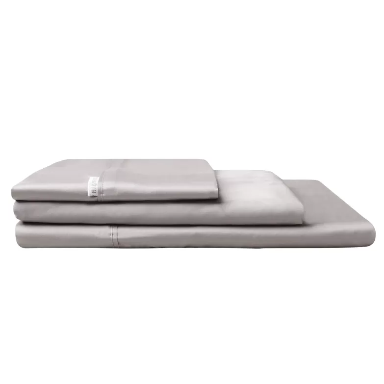 Logan & Mason 400TC Egyptian Cotton Sateen Flat Sheet Pewter | Double Bed