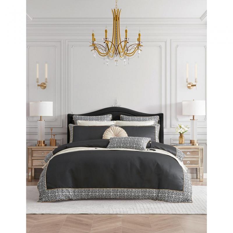 Davinci Tywin Black Quilt Cover Set | King Bed