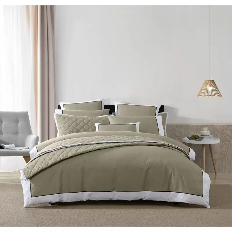 Logan & Mason Essex Olive Quilt Cover Set | King Bed