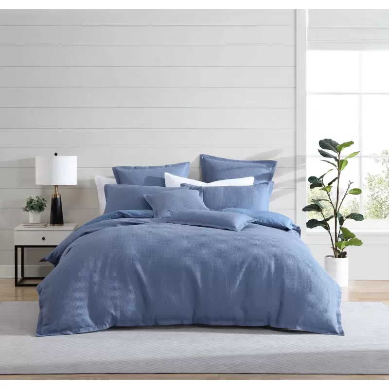 Platinum Ascot Steel Quilt Cover Set | King Bed